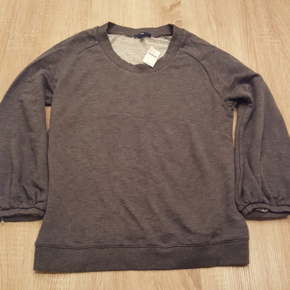 NWT Gap Gray Balloon-Sleeve Sweater